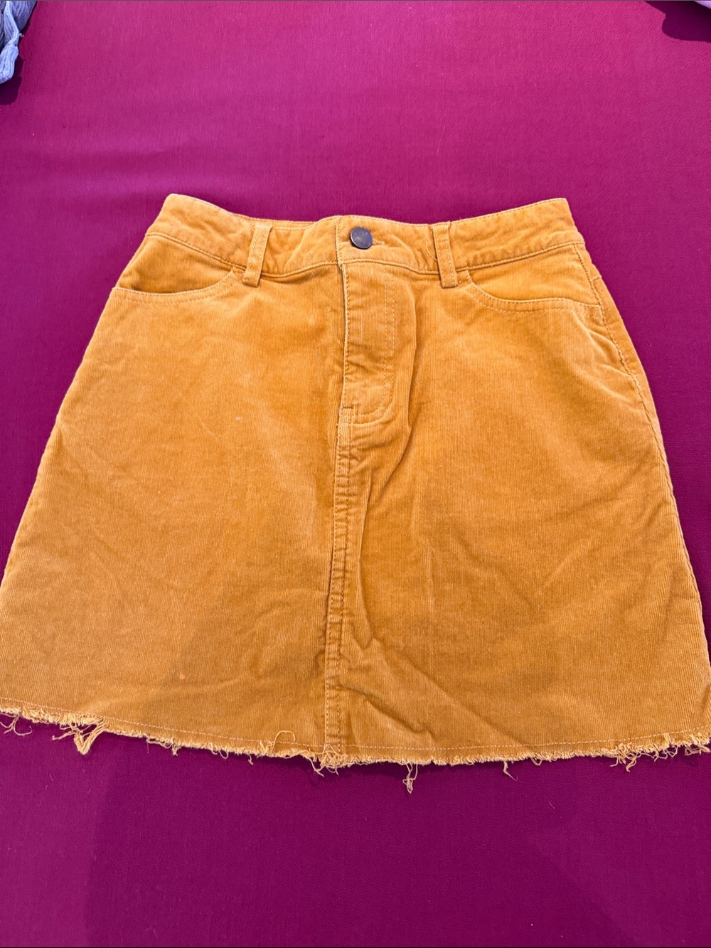 Forever 21 Corduroy A-Line Skirt in Mustard